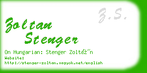zoltan stenger business card